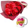send mothers day flower with decorated mug to dhaka