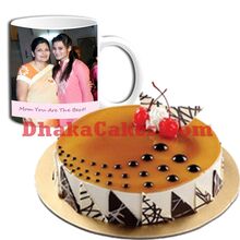 send decorated cake with mother's day decorated mug to dhaka