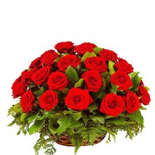 send 24 red roses in beautiful basket to dhaka, bangladesh