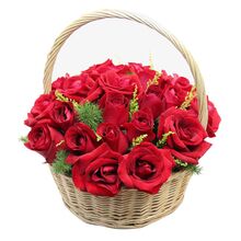 send ​24 red roses in a basket arrangement to dhaka, bangladesh