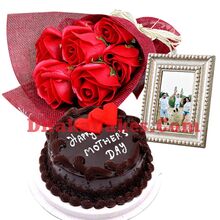 send  imported red roses,cake with photo frame dhaka