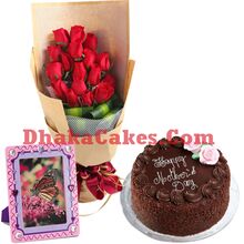 send roses,photo frame with cahocolate cake to bangladesh