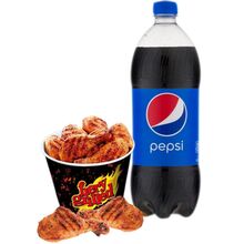 send 12 pcs fiery grilled chicken w 2 liters pepsi to dhaka