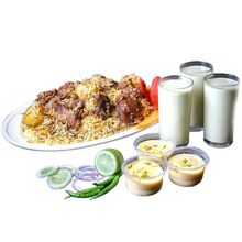 send sultans dine- 3 person kachchi biryani with borhani and jorda/firni to dhaka