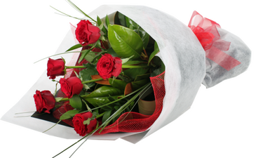 send 6 red roses in bouquet to dhaka in bangldesh