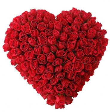 send hundred red roses full heart shaped big arrangement to dhaka, bangladesh