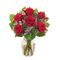 send 6 red roses roses in a glass vase to dhaka, bangladesh